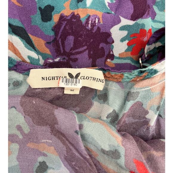 NIGHTCAP | Women’s 100% Silk Floral Midi Dress Sleeveless Cowl | Size Medium - Picture 5 of 5